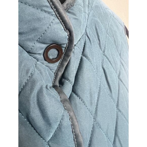 Jaclyn Smith Women's Blue Full Snap Quilted Vest Size Large Mock Neck Zip Pocket - Picture 3 of 9